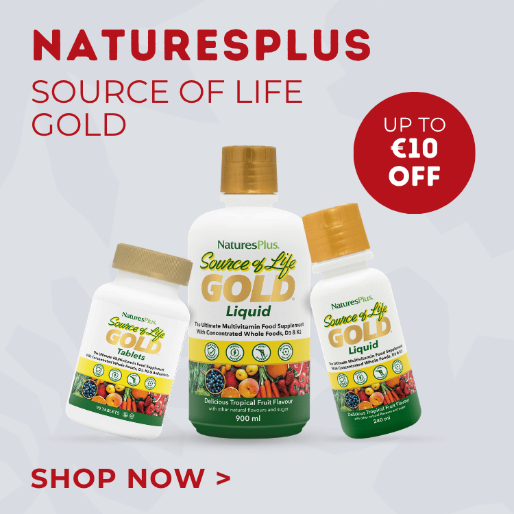 Up to €10 off Nature's Plus Source of Life Gold. Shop now.